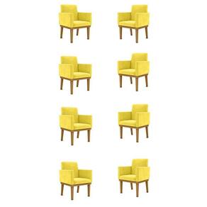 Kit 08 Poltronas Decorativa Reforçada Balaqui Decor Amarelo