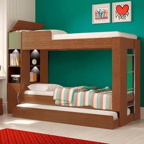 Beliche Ditália Cama Aux C/colchões+ Kit Luz Cm-15 Diamond