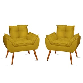 Kit 2 Poltronas Decorativas Opala De Luxo Cor:amarelo
