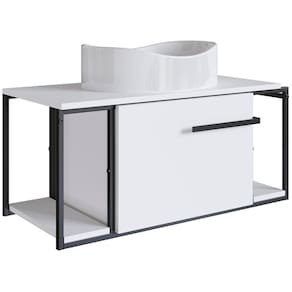 Gabinete Susp E Cuba Marmore Sintetico P1019x941012 Branco Branco Pp Branco Branco