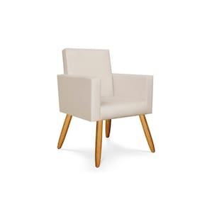 KitCadeiras Poltrona Decorativa Escritório Courino Cor:courino Bege