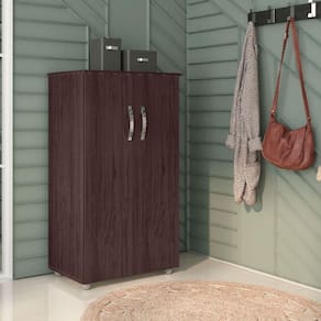 Armário Multiuso Organizador Rosana 2 Portas Mdp 60cm Castanho - Ajl Móveis