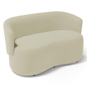 Poltrona Namoradeira Aisha 02 Lugares Orgânica Suede Bege Claro - Desk Design