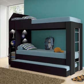 Beliche Ditália Cama Auxiliar Com Kit Luz Cm-15 Preto