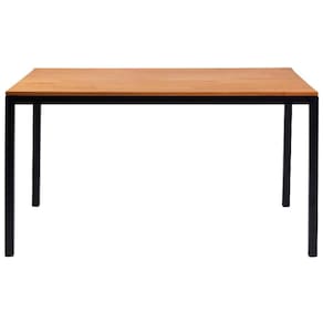 Mesa De Jantar I06 Madeira Taeda 120x76 Cm Mell Aço Preto Dmobiliario Mell