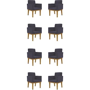 Kit 08 Poltronas Decorativa Reforçada Balaqui Decor Cor:cinza