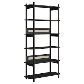 Estante 180 Cm 6 Prateleiras Pes Madeira Oslo 27965 Nero Artesano Nero