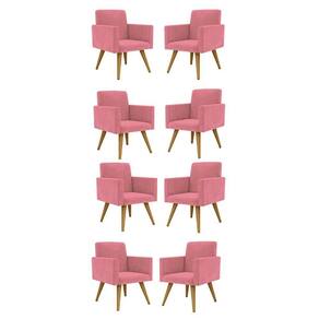 Kit 08 Poltronas Nina Decorativa Para Recepção Balaqui Decor Cor:rosa
