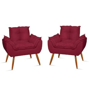 Kit 2 Poltronas Decoração Natal Decorativa Sala Jl Decor Cor:marsala