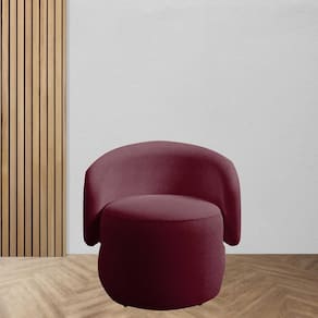Poltrona Decorativa Anny Suede Bordo