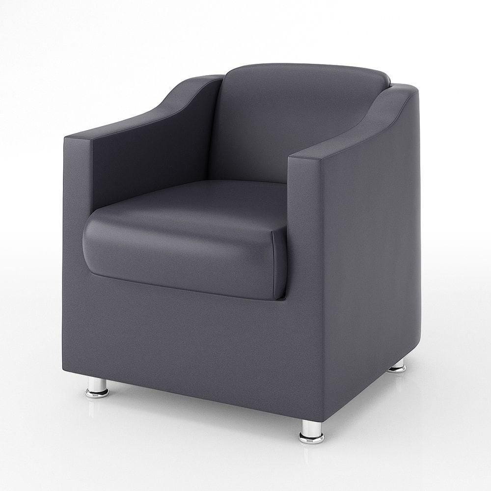 Poltrona Decorativa Tilla Sala Consultório Courino Jl Decor Cor:courino Cinza