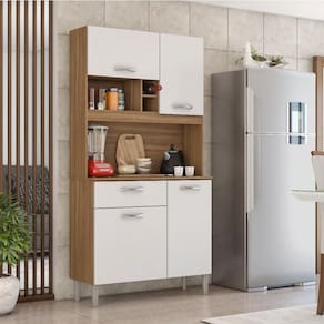 Cozinha Compacta 4pts 1 Gaveta Amendola/branco Malta Demóbile Amendola/branco