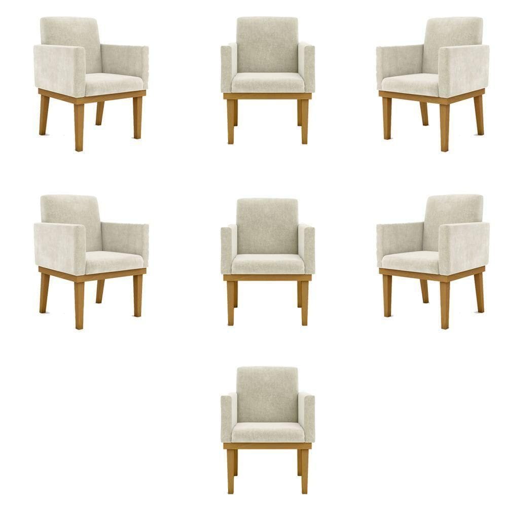 Kit 07 Poltronas Decorativa Reforçada Balaqui Decor Cor:bege