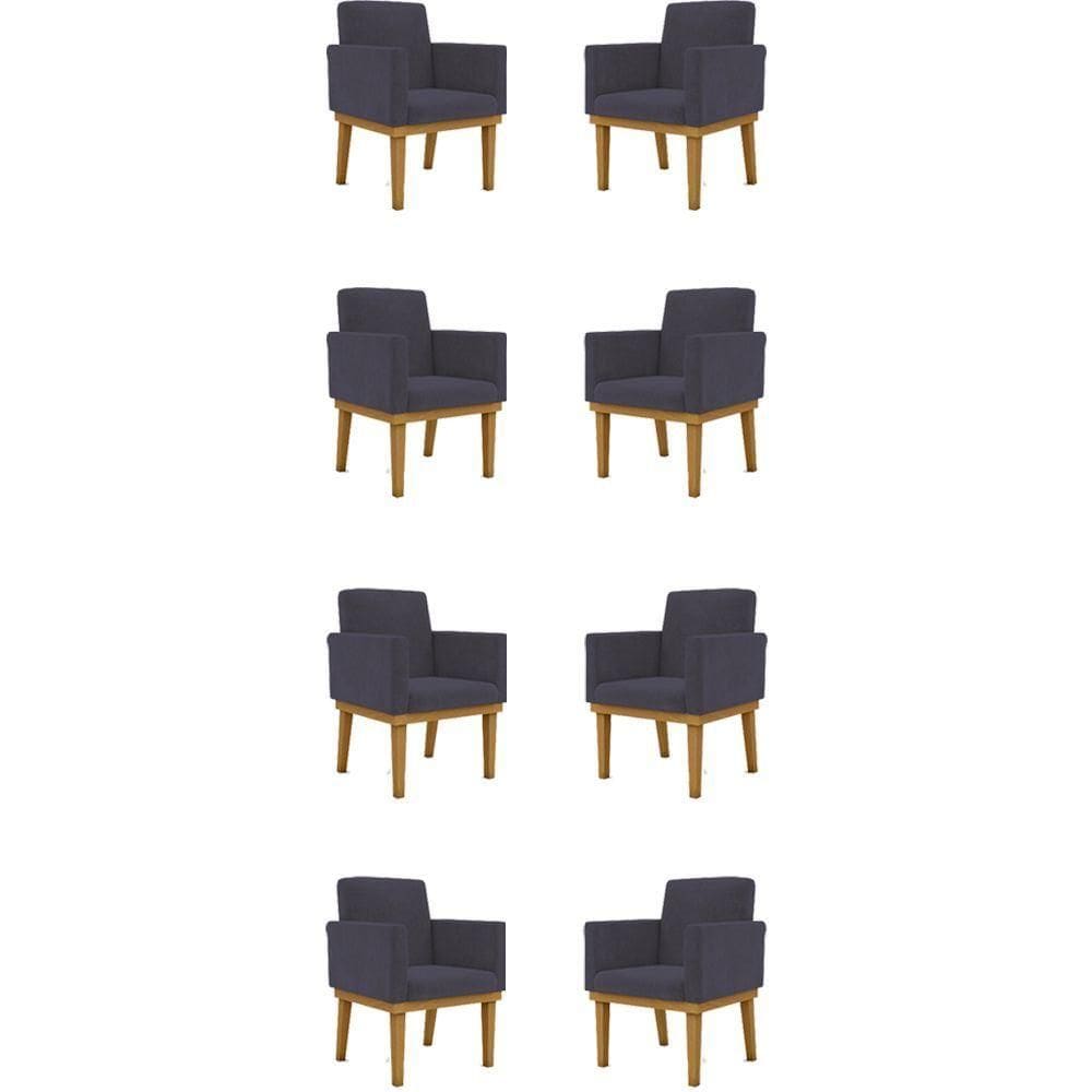 Kit 08 Poltronas Decorativa Reforçada Balaqui Decor Cinza