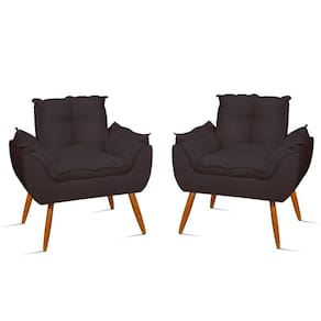 Kit 2 Poltronas Cadeiras Decorativas Opala Sala Quarto Cor:cinza