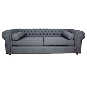 Sofá Chesterfield 03 Lugares 2.30 Cm Cor Cinza Roma 014 Jr