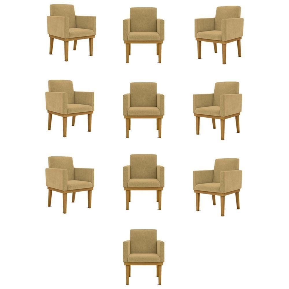 Kit 10 Poltronas Decorativa Reforçada Salão Cor:capuccino