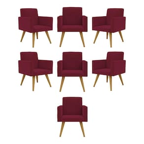 Kit 07 Poltronas Nina Decorativa Para Recepção Balaqui Decor Cor:marsala
