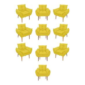 Kit 10 Poltronas Opala Sala Quarto Recepção Salão Cor:amarelo