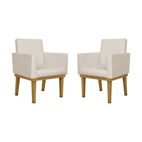 Kit 02 Poltronas Reforçadas Courino Salao De Festa Bege Cor:courino Bege