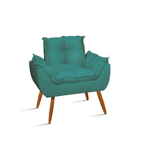 Poltrona Decorativa Opala Pés Palito - Sala, Recepção Cor:azul-turquesa