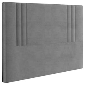 Cabeceira Casal 138 Cm London Veludo Cinza Soon Cinza