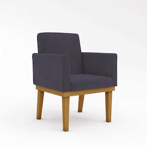 Poltrona Cadeira Com Base + Reforçada Cinza Balaqui Decor