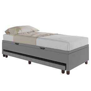 Bicama Box Baú Solteiro 88x188 Cm Samy S05 Sintético Cinza - Mpozenato