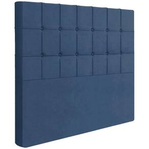 Cabeceira Casal 138 Cm Lots Veludo Azul Soon Azul