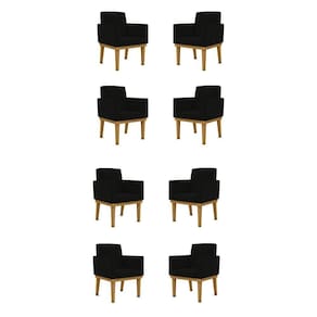 Kit 08 Poltronas Decorativa Reforçada Balaqui Cor:preto
