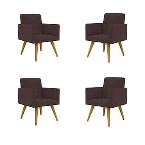 Kit 04 Poltronas Nina Decorativa Para Recepção Balaqui Decor Cor:marrom