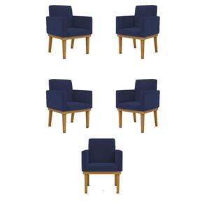 Kit 05 Poltronas Decorativa Reforçada Balaqui Decor Cor:azul-marinho