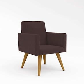 Kit 03 Poltronas Decorativa Sala Balaqui Decor Cor:marrom