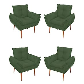 Kit 04 Cadeiras Poltronas De Luxo Opala Sala, Quarto Cor:verde