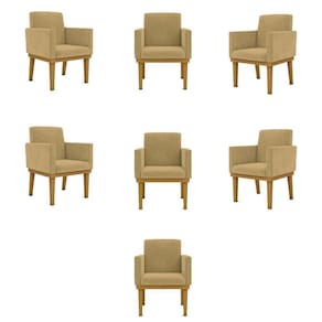 Kit 07 Poltronas Decorativa Reforçada Balaqui Decor Cor:capuccino