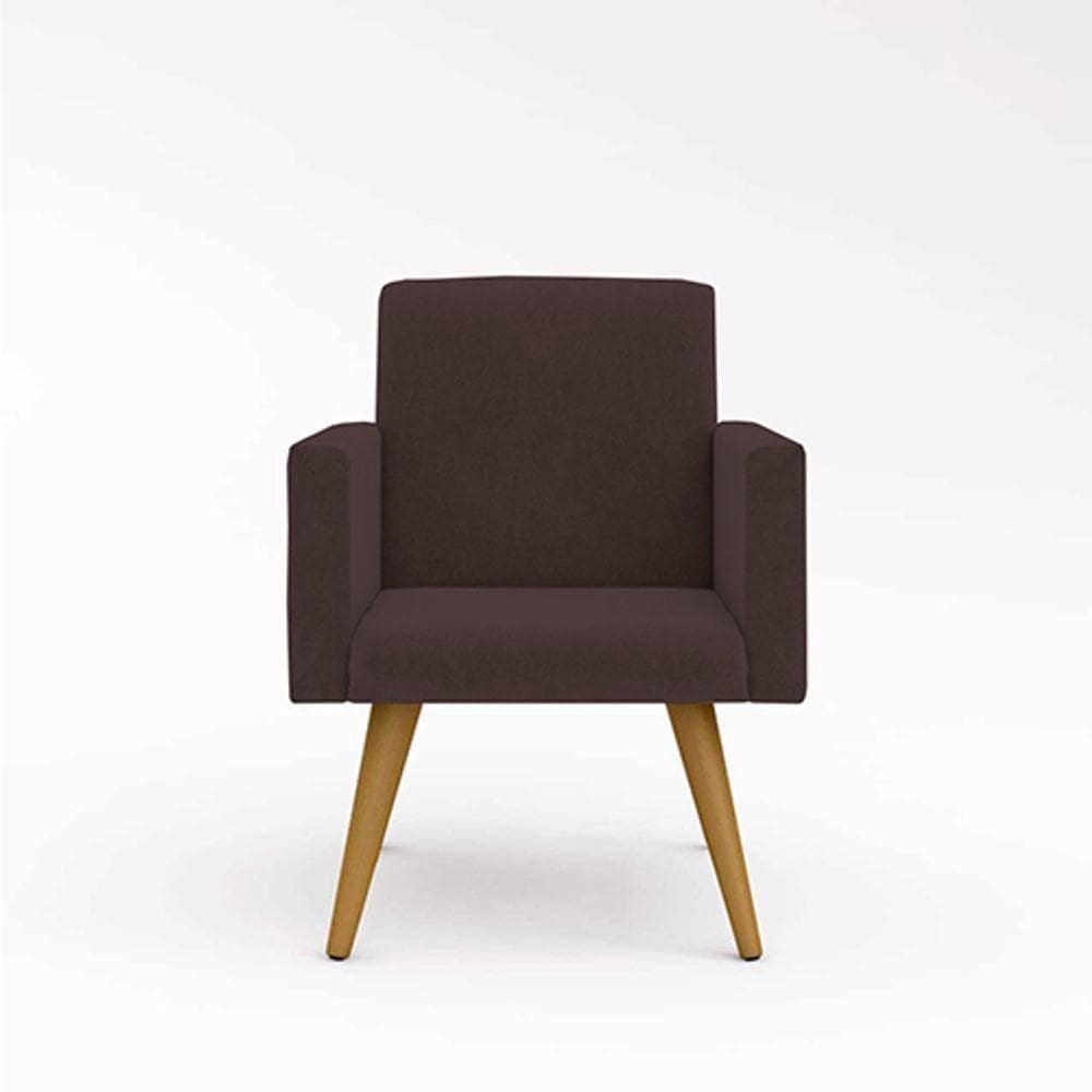 Kit 08 Poltronas Nina Decorativa Para Recepção Balaqui Decor Cor:marrom