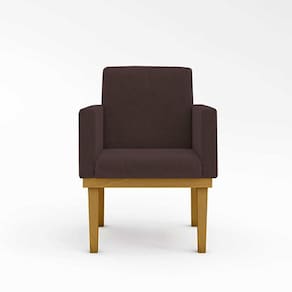 Poltrona Decorativa Base + Reforçada Balaqui Decor Marrom
