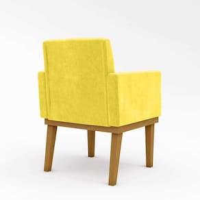 Poltrona Decorativa Base + Reforçada Balaqui Decor Cor:amarelo