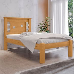 Cama De Solteiro Barretos Com Colchão Naturalle Off White