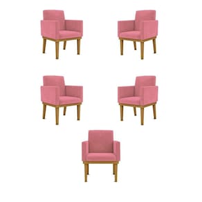 Kit 05 Poltronas Decorativa Reforçada Balaqui Decor Cor:rosa