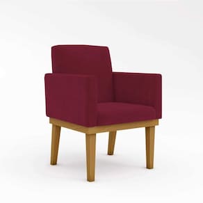 Kit 2 Poltronas Cadeira Reforçada Recepção Marsala Cor:marsala