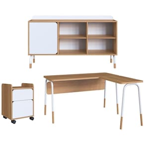 Conjunto Escritório 3 Peças 28001x995x998 Hanover Branco Artesano Hanover Branco