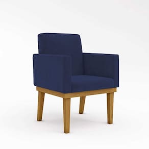 Kit Poltrona Base Reforçada + Namoradeira Sala, Quarto Cor:azul Marinho