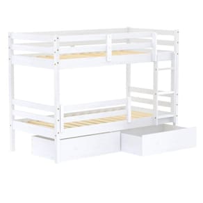Beliche Solteiro Eco Com 02 Gavetas E Grade De Proteção Madeira Maciça Branco Mobilistore