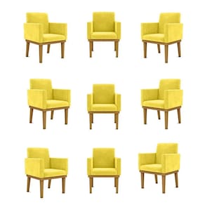 Kit 09 Poltronas Decorativa Reforçada Balaqui Decor Cor:amarelo