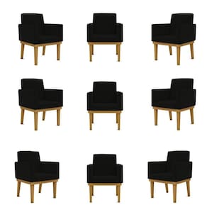 Kit 09 Poltronas Decorativa Reforçada Balaqui Decor Cor:preto