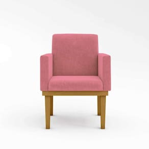 Kit 03 Poltronas Base Reforçada - Sala Quarto Escritorio Cor:rosa