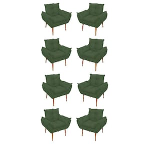 Kit 08 Poltronas Opala Decorativas Sala De Estar Suede Cor:verde