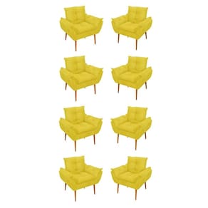 Kit 08 Poltronas Opala Decorativas Sala De Estar Suede Cor:amarelo