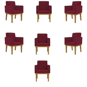 Kit 07 Poltronas Decorativa Reforçadas Sala Balaqui Decor Cor:marsala